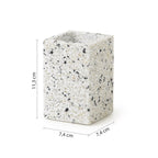 Portaspazzolini in resina e pietre Gedy serie Zoe - Graniglia marmo bianco/nero