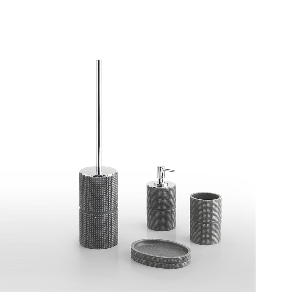 Portaspazzolini in resina Gedy serie Petra - Grigio