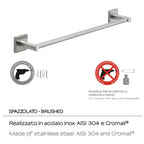 Portasalviette a muro 45 cm Fuji di Gedy - Spazzolato