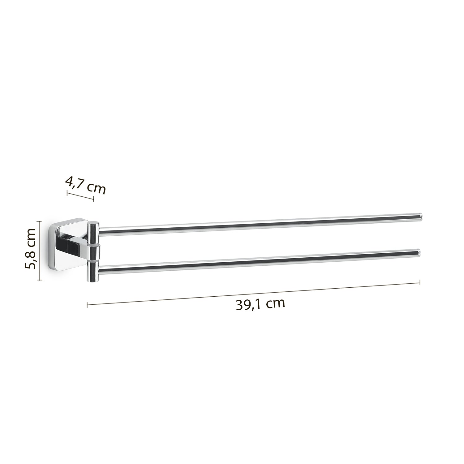 Portasalviette a snodo Gedy modello Tonga 4.7x39.1xH5.8 cm - Cromato