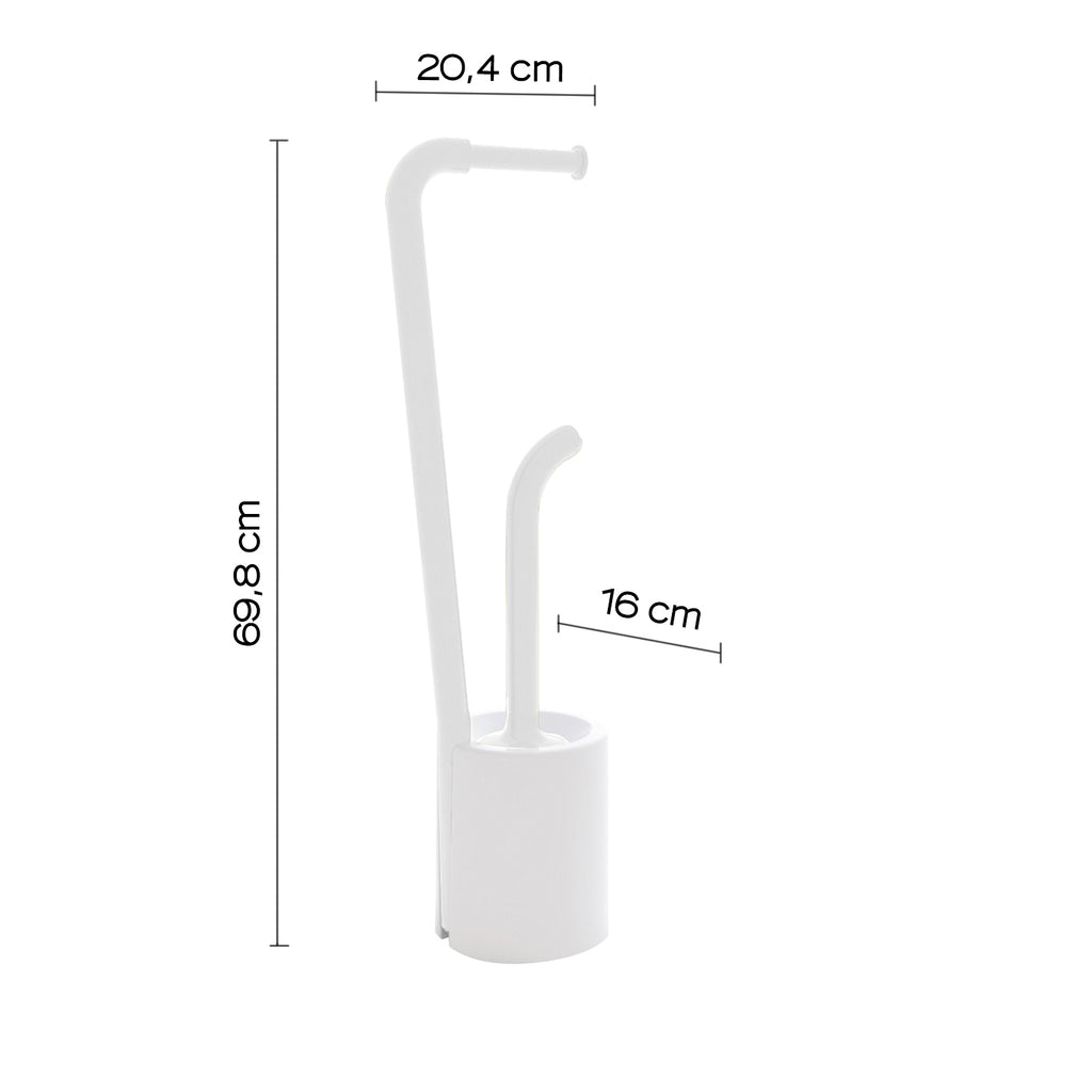 Piantana portarotolo e scopino Wc di Gedy serie Wendy - Bianco