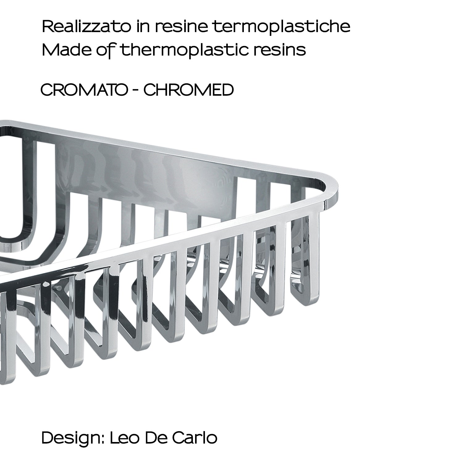 Portaoggetti doccia angolare modello Tiberio di Gedy - Cromato