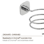 Porta phon in acciaio inox e cromall Teide di Gedy - Cromato