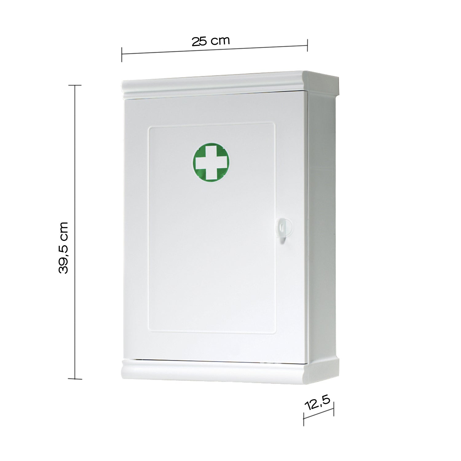 Armadietto farmacia 25x39 con chiave e 1 ripiano modello Jolly di Gedy - Bianco