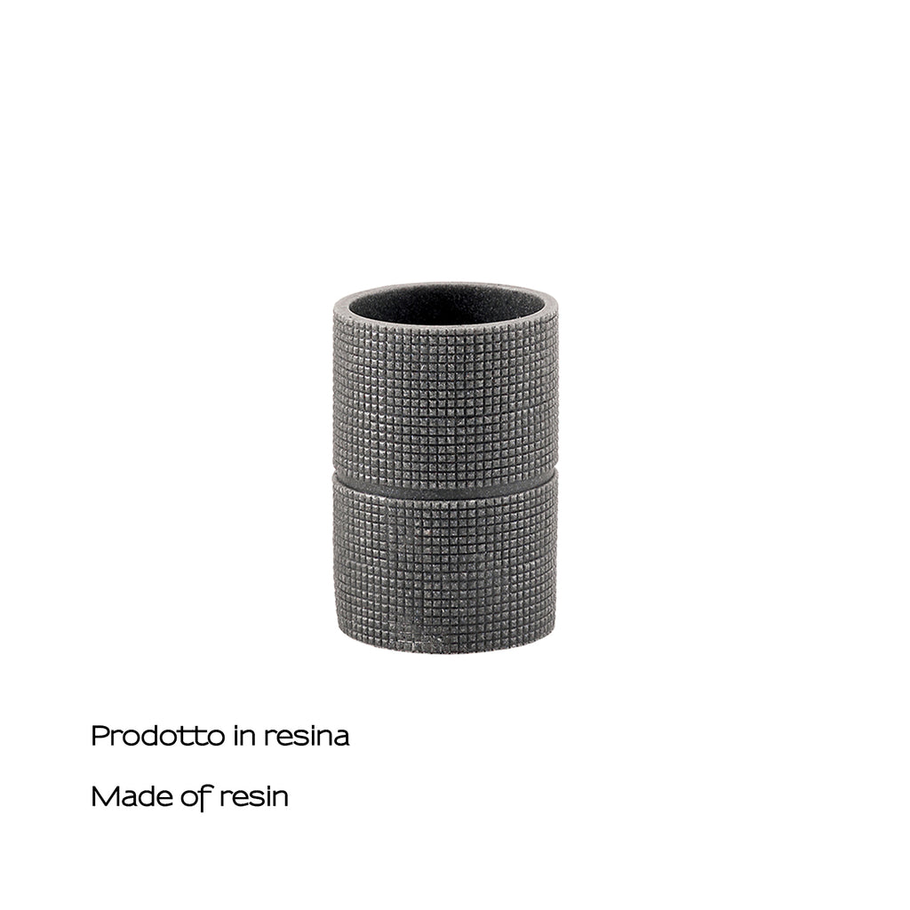 Portaspazzolini in resina Gedy serie Petra - Grigio
