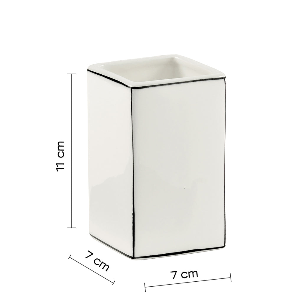 Portaspazzolini in ceramica Gedy serie Lucrezia - Bianco