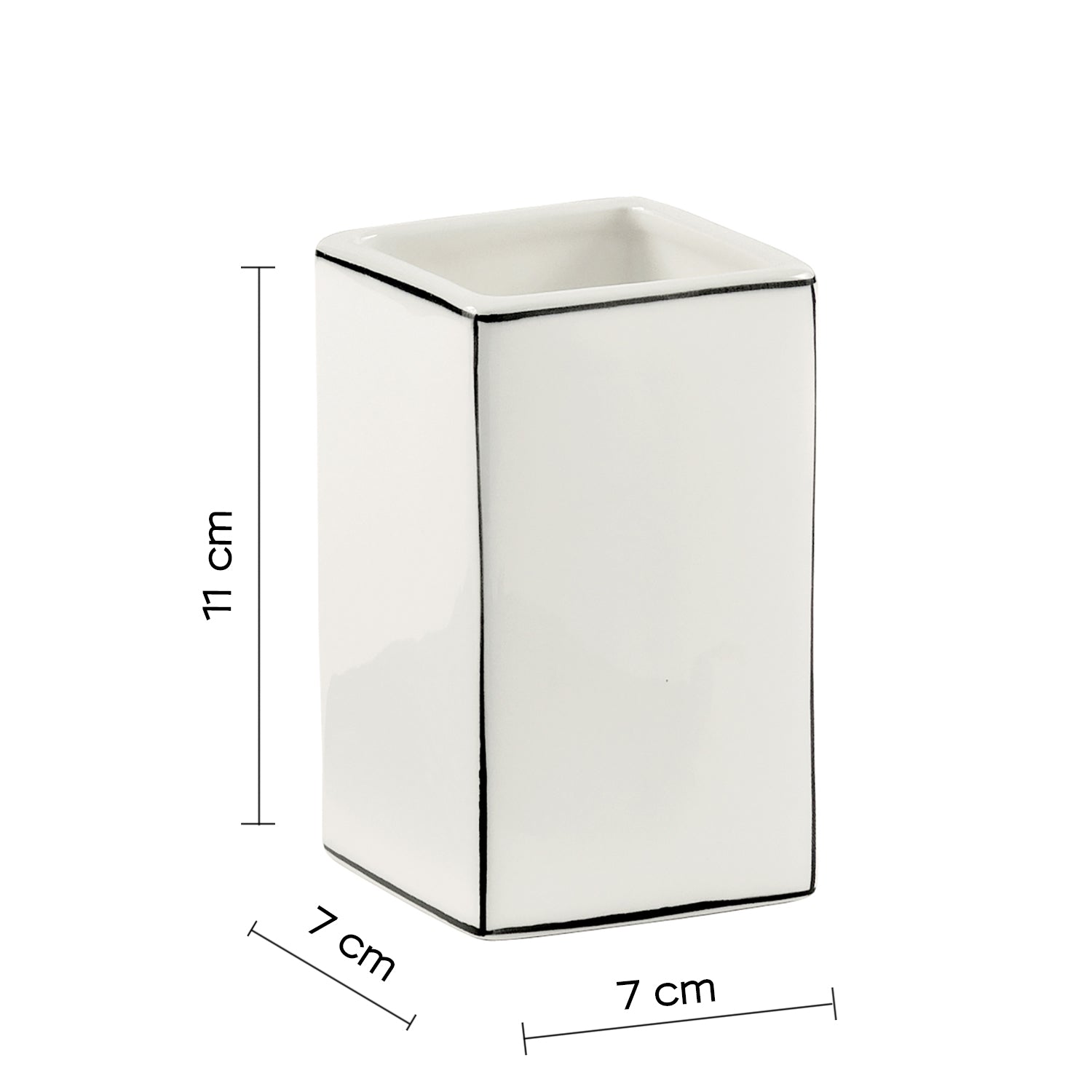 Portaspazzolini in ceramica Gedy serie Lucrezia - Bianco