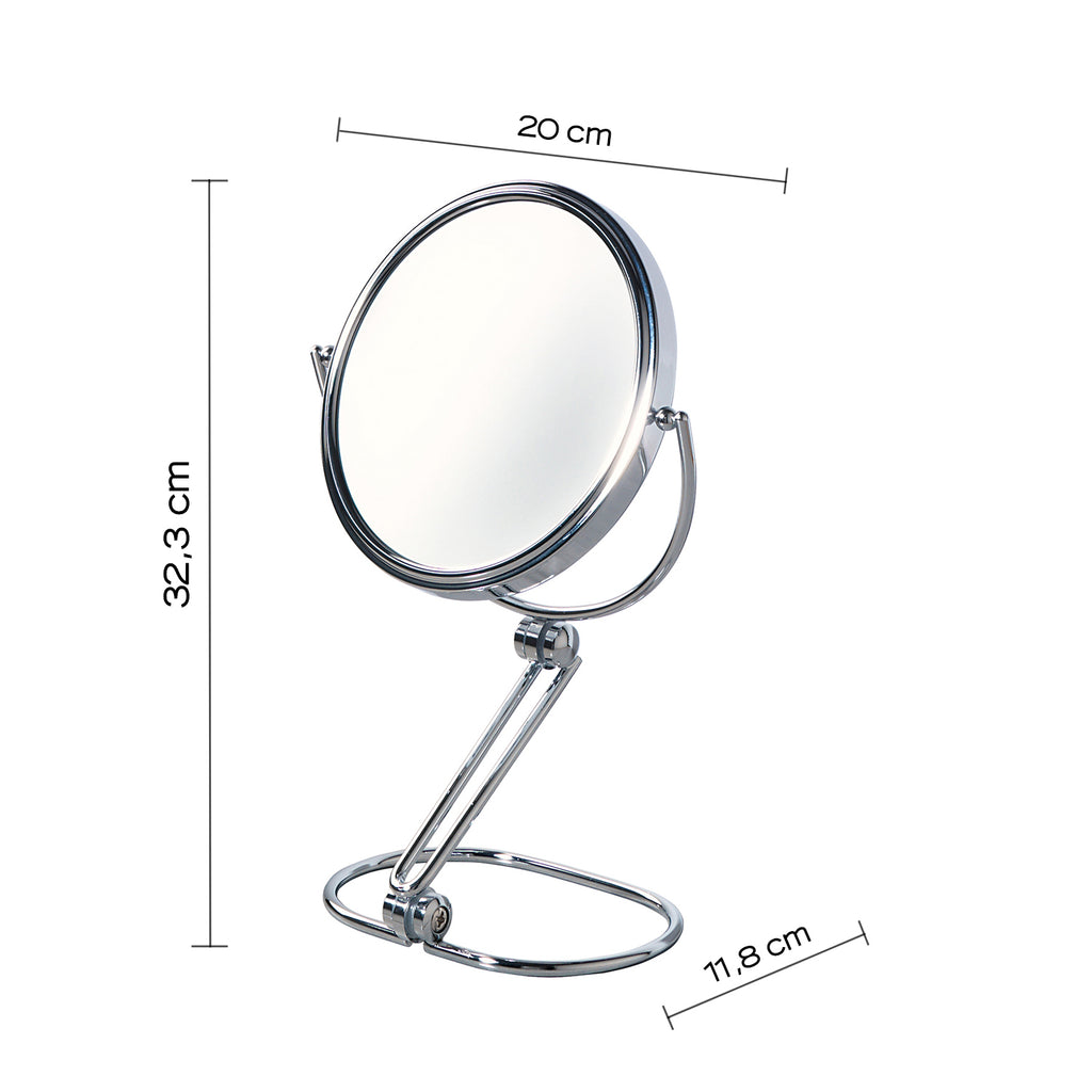 Specchio ingranditore 5X da appoggio - Cromato