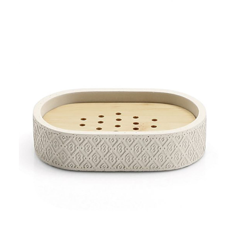 Portasapone in cemento e bambÃ¹ Gedy serie Afrodite - Grigio