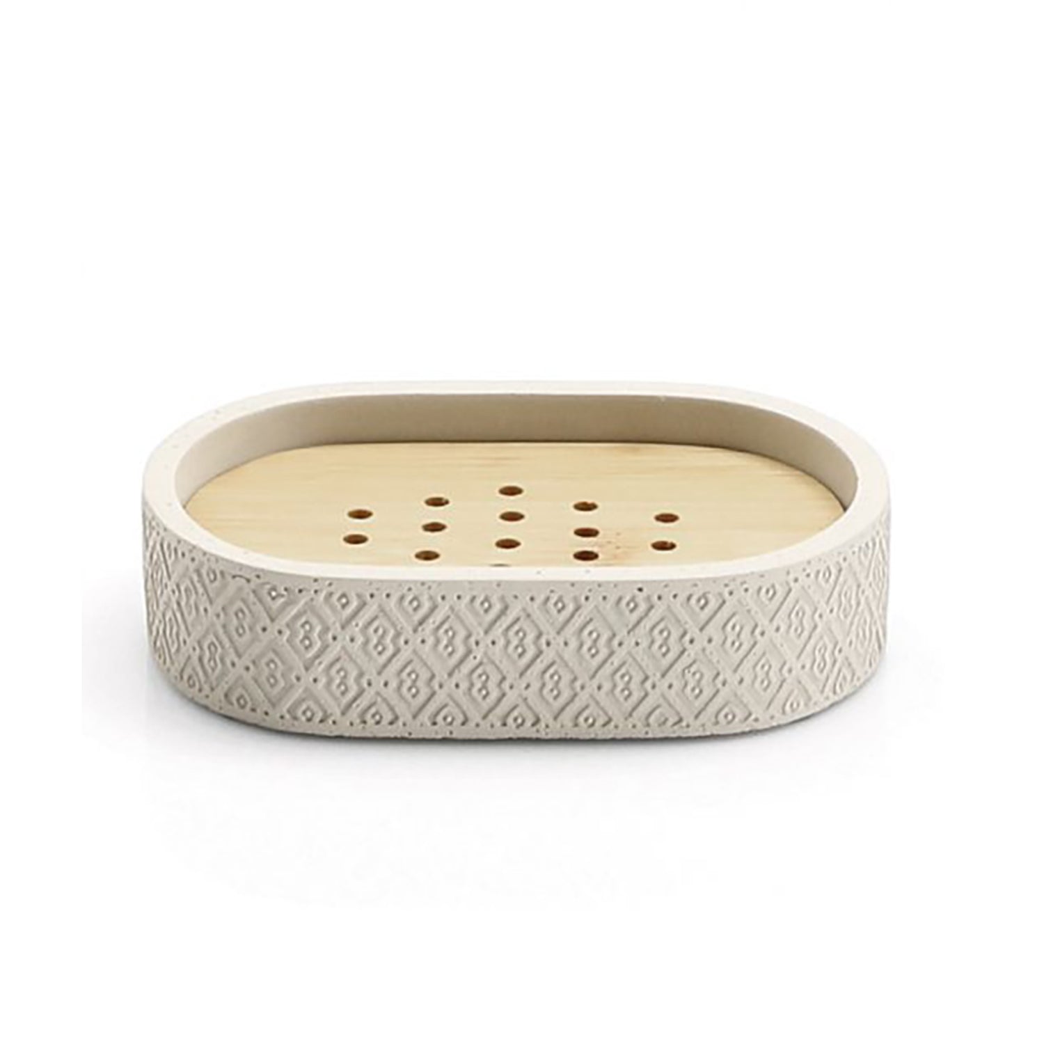 Portasapone in cemento e bambÃ¹ Gedy serie Afrodite - Grigio