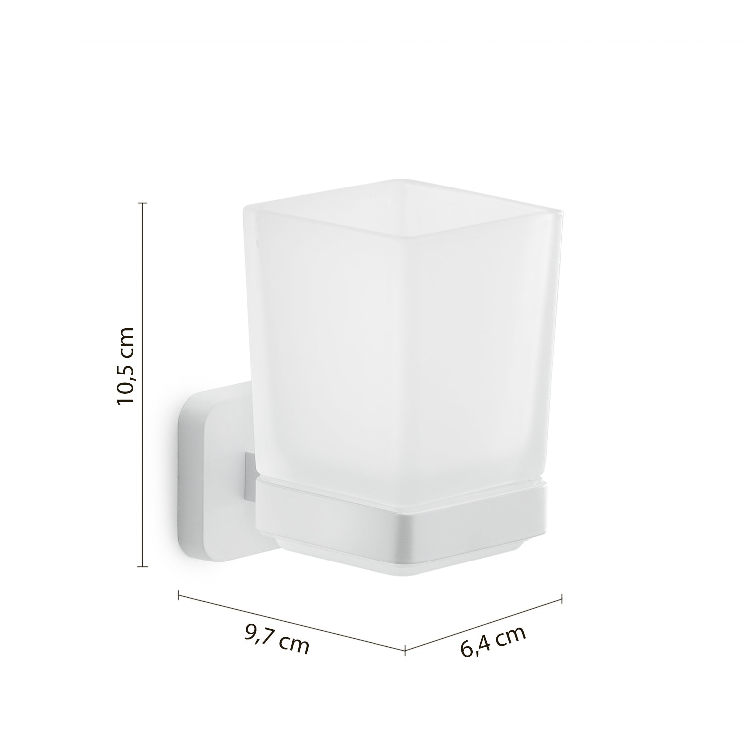 Portaspazzolini Gedy modello Tonga 6.4x9.7x10.5H - Bianco Matt