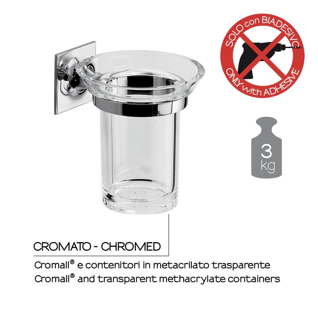 Portaspazzolini in ottone e Cromall Wizard di Gedy - Cromato
