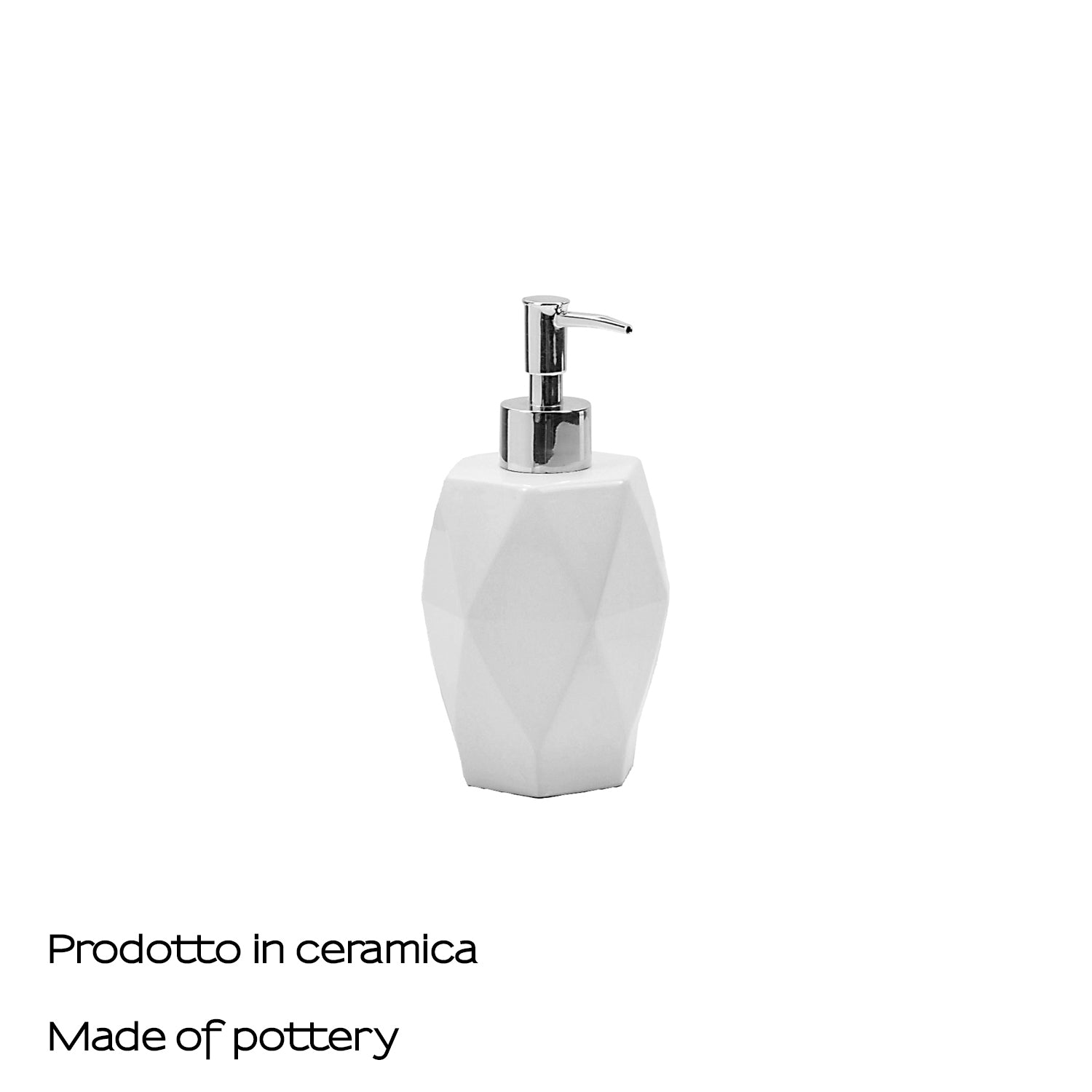 Dosasapone in ceramica con erogatore cromato Gedy serie Dalia - Bianco