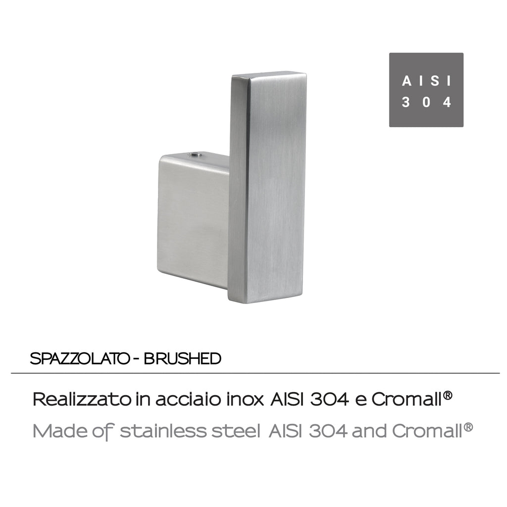 Appendiabiti in Acciaio Inox AISI 304 e Cromall Maui di Gedy - Spazzolato