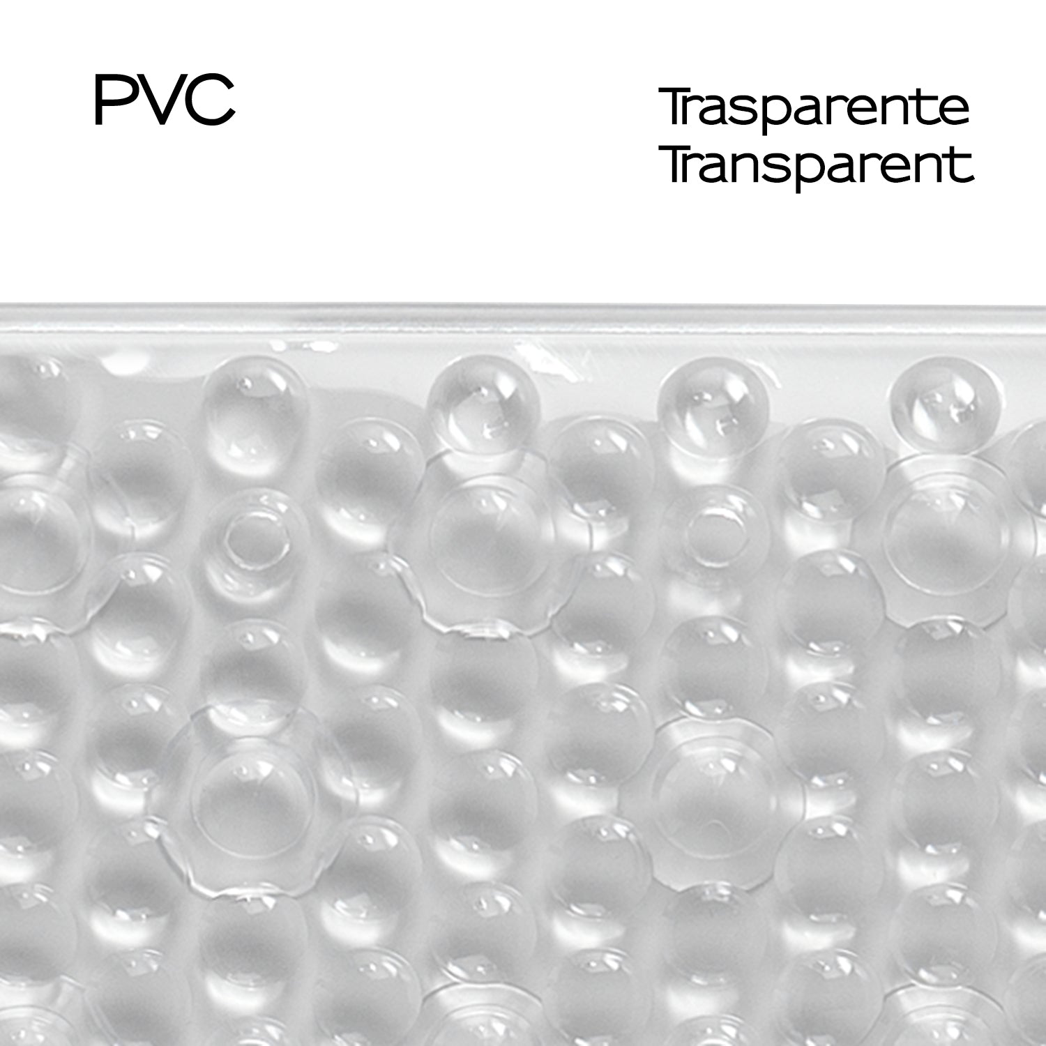 Tappeto antiscivolo doccia 53x53 modello Solid di Gedy - Trasparente