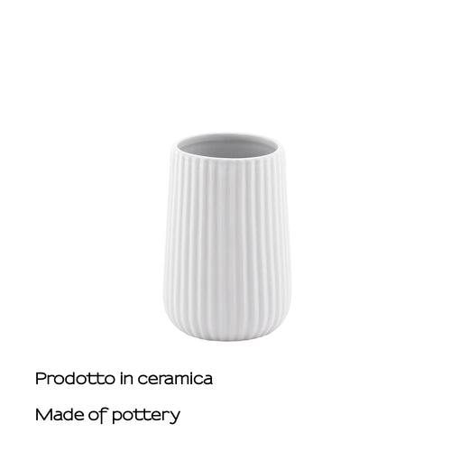 Portaspazzolini da appoggio in ceramica Gedy modello Marika - Bianco