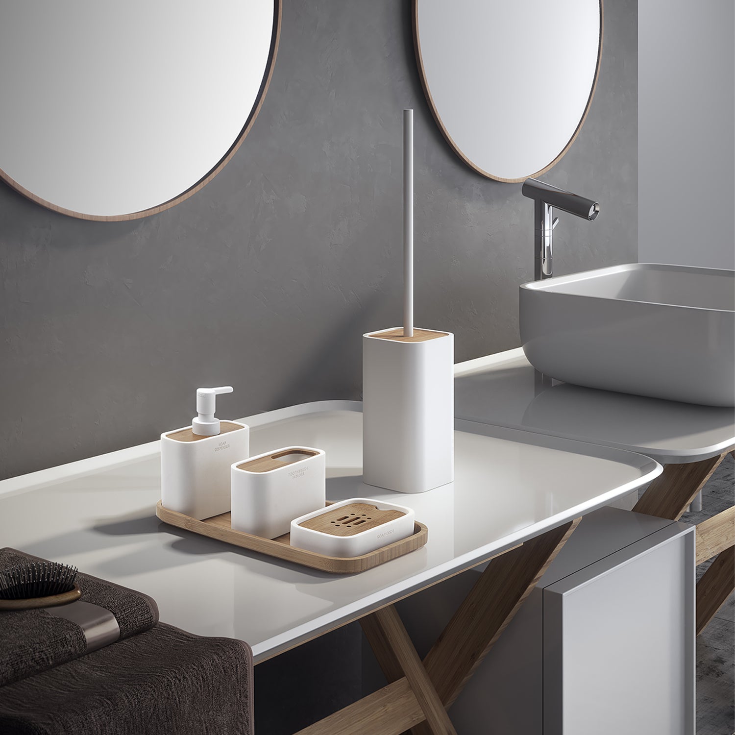 Dispenser sapone da appoggio con erogatore Gedy modello Ninfea - Bianco Matt