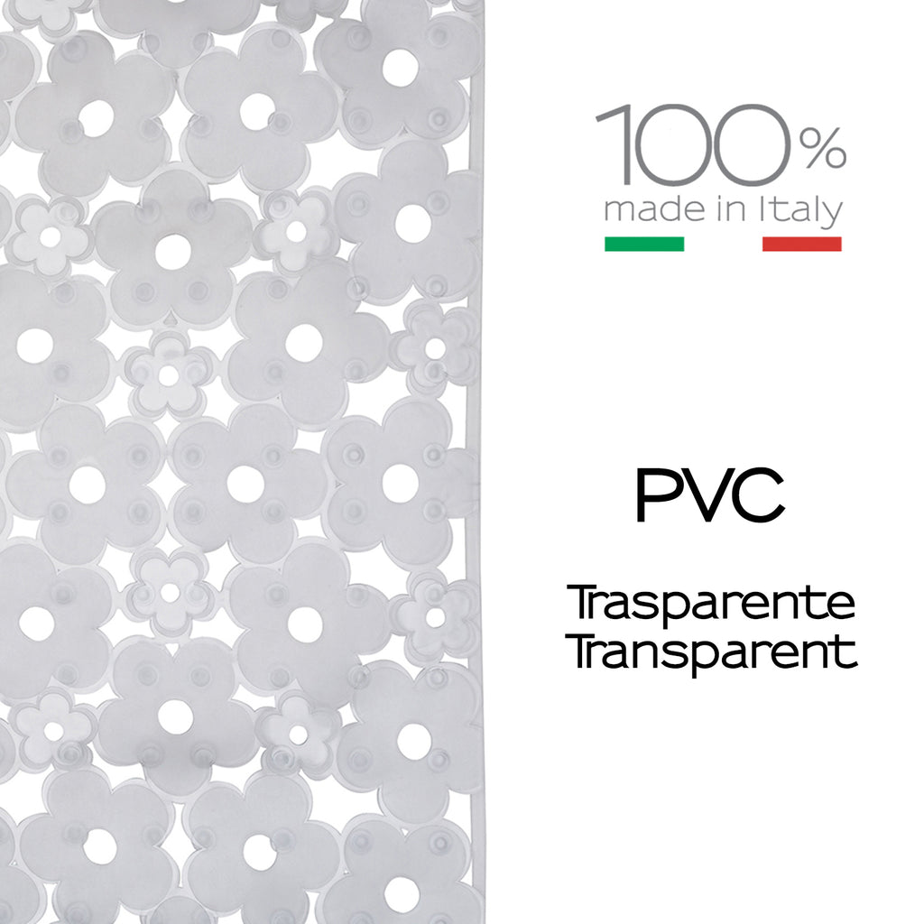 Tappeto antiscivolo doccia 53x53 in PVC modello Margherita di Gedy - Trasparente