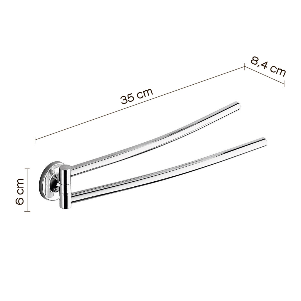 Portasalviette a snodo a muro Vermont Pro di Gedy - Cromato