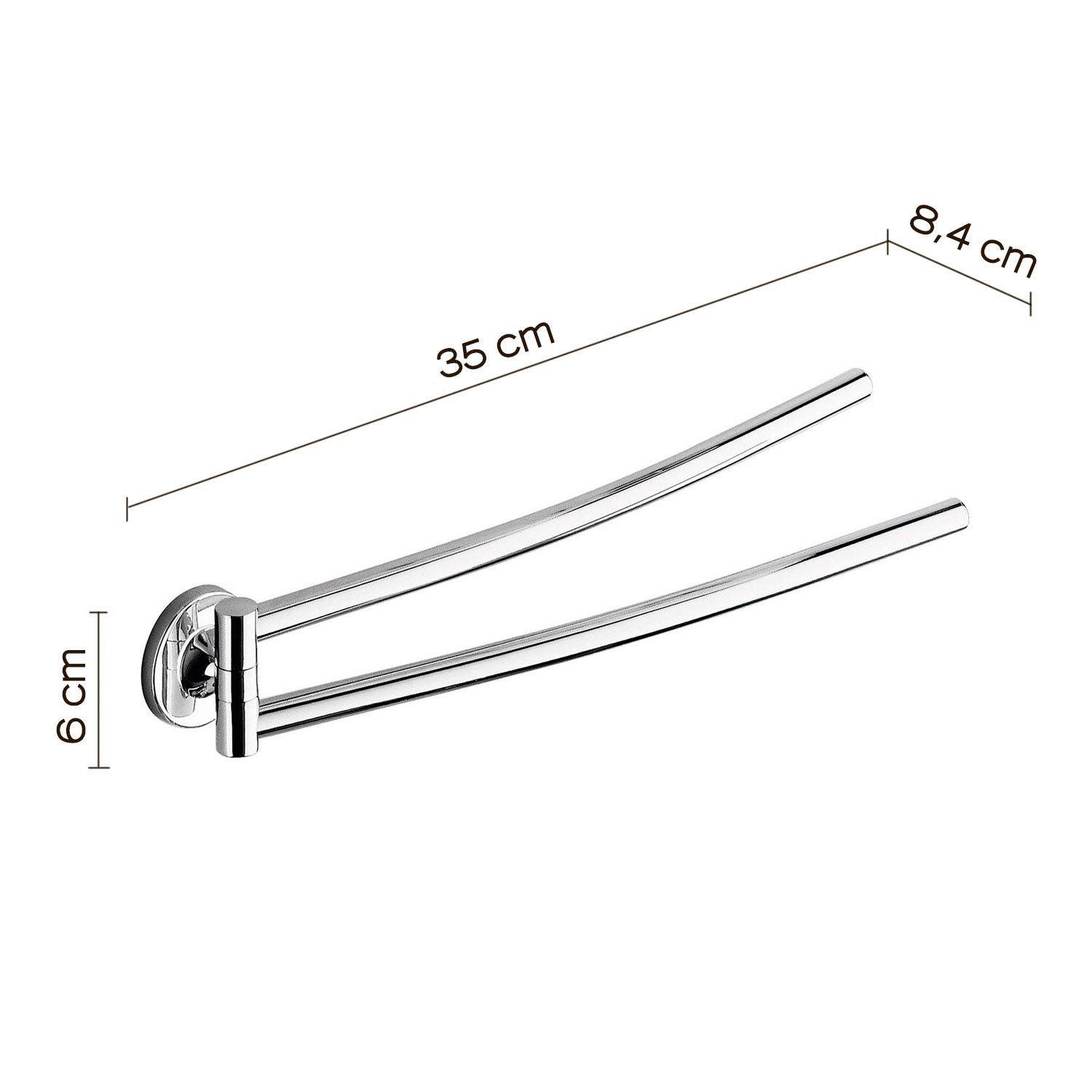 Portasalviette a snodo a muro Vermont Pro di Gedy - Cromato