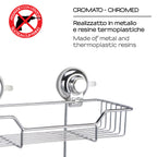 Portaoggetti doccia doppio in filo di Gedy serie Hot - Cromato