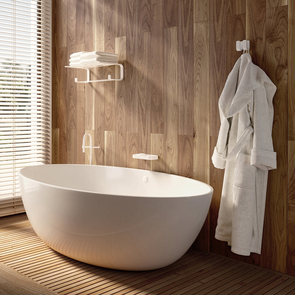 Portaoggetti doccia Rettangolare Outline in Acciaio Inox AISI 304 di Gedy - Bianco Matt