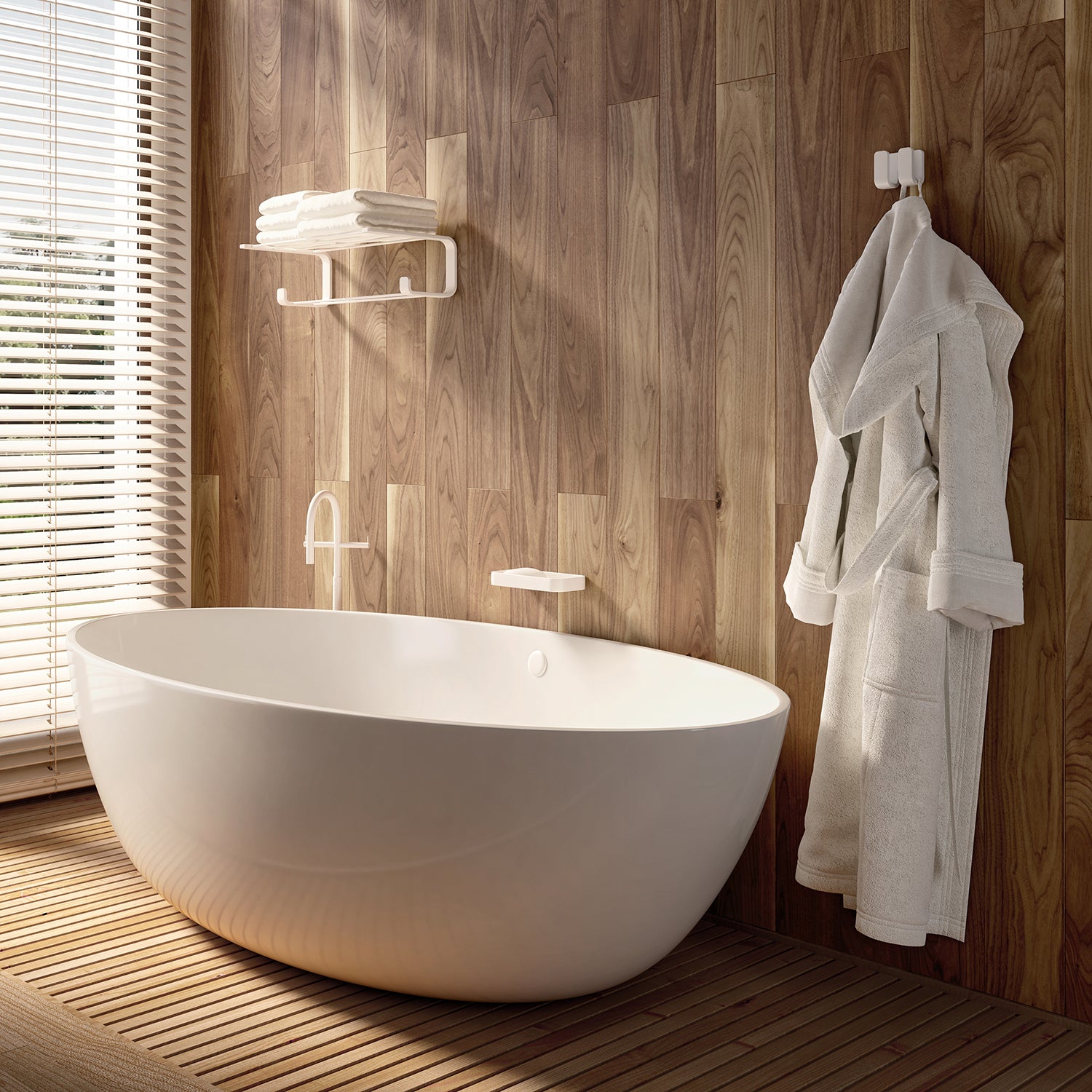 Portaoggetti doccia Rettangolare Outline in Acciaio Inox AISI 304 di Gedy - Bianco Matt