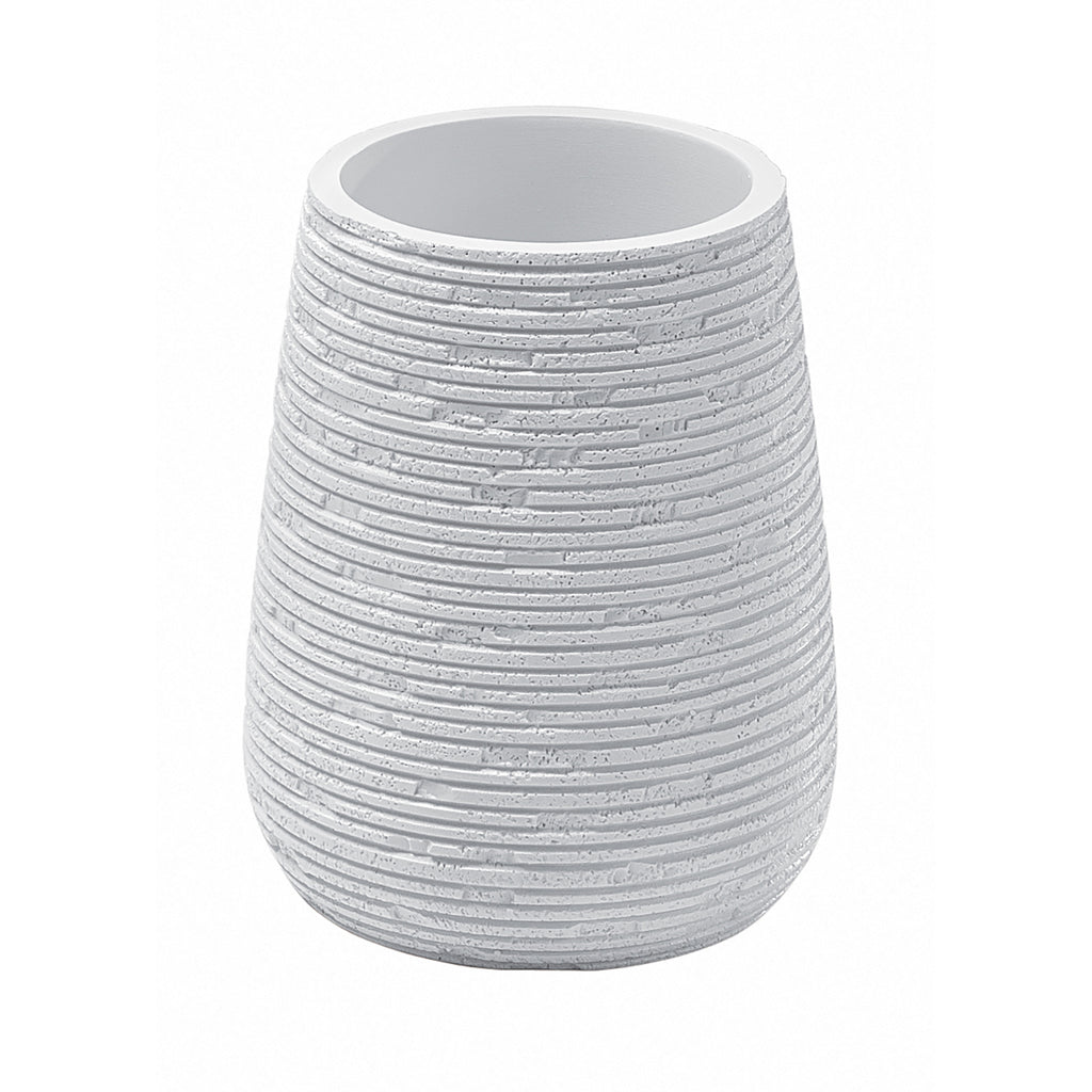 Portaspazzolini da appoggio in resina Gedy serie Gemini - Bianco