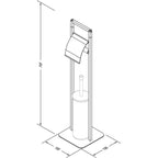 Piantana da bagno con porta rotolo carta igienica e scopino wc in bambÃ¹ e acciaio colore nero opaco
