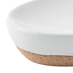 Portasapone in ceramica e sughero Gedy serie Ilary - Bianco
