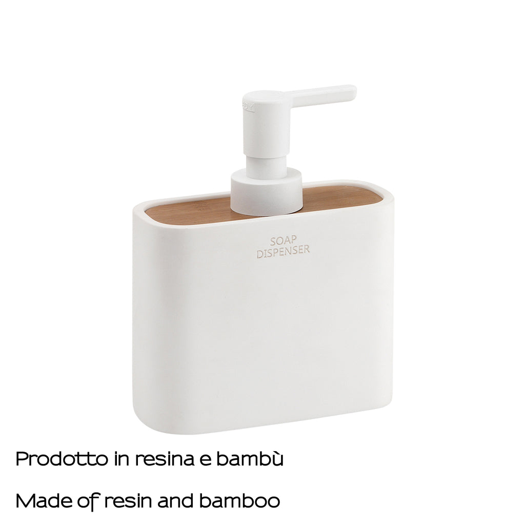 Dispenser sapone da appoggio con erogatore Gedy modello Ninfea - Bianco Matt