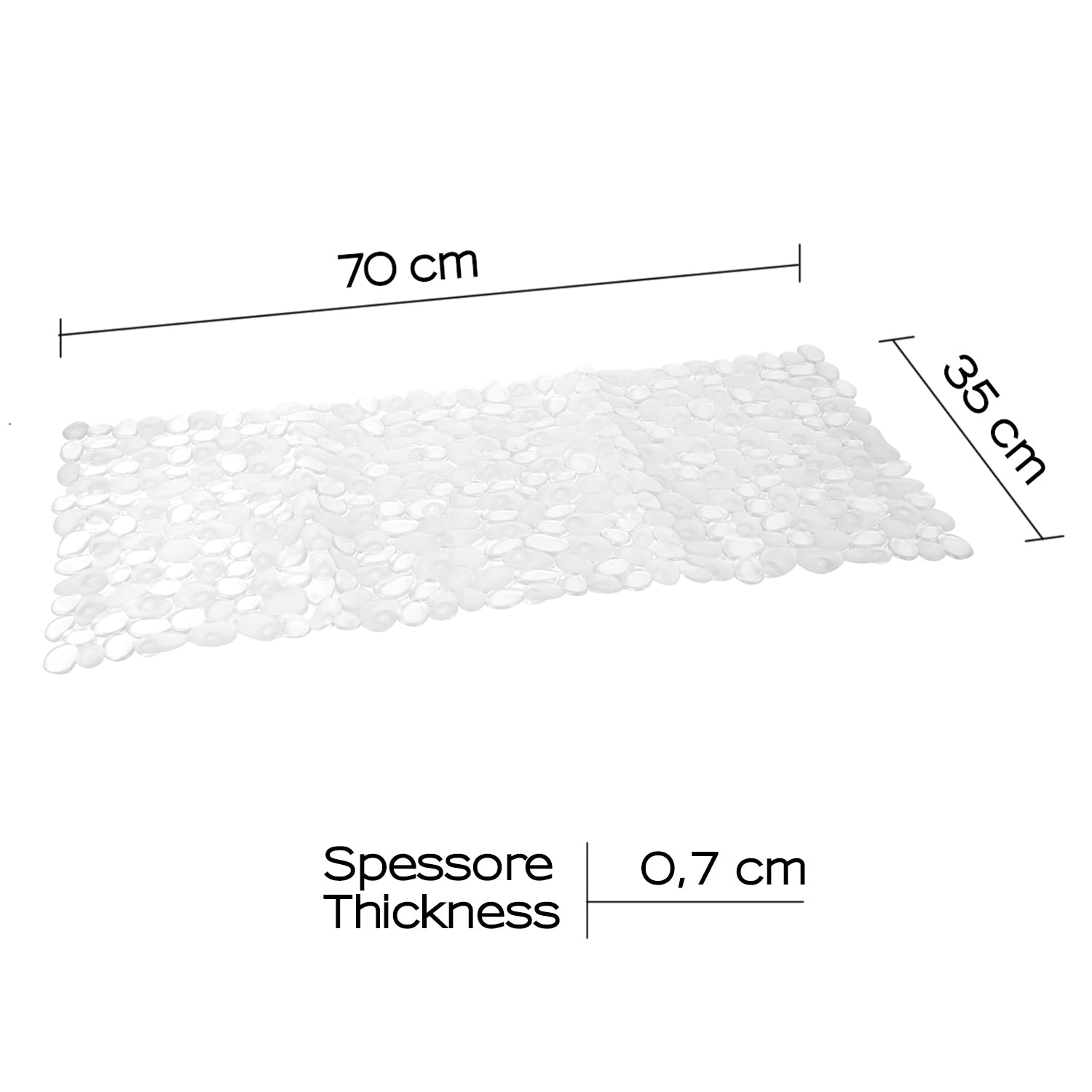 Tappeto antiscivolo doccia 35x70 modello River di Gedy - Trasparente