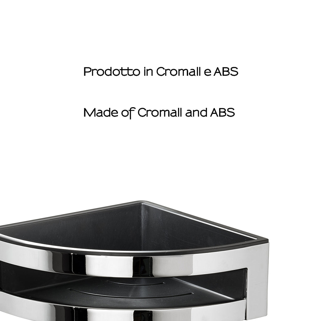 Portaoggetti doccia angolare modello Zante di Gedy - Cromato/Nero