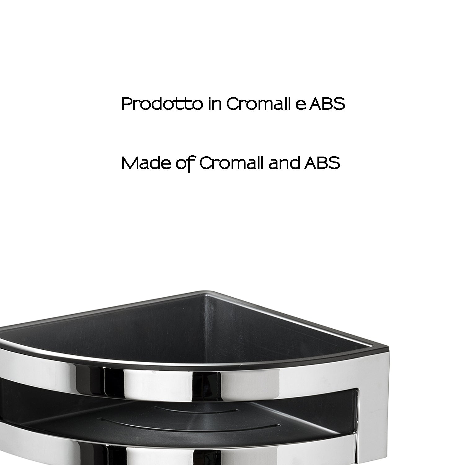 Portaoggetti doccia angolare modello Zante di Gedy - Cromato/Nero