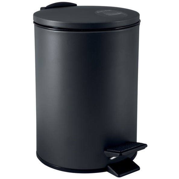 Pattumiera a pedale in Acciaio modello Alder  da 3 Litri colore nero opaco