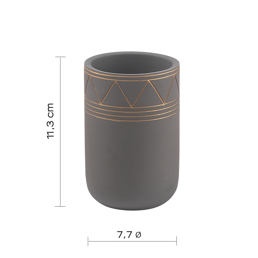 Portaspazzolini in cemento Gedy serie Calipso - Grigio