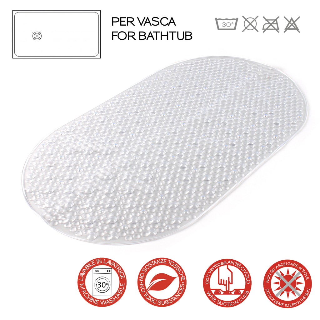 Tappeto antiscivolo vasca modello Solid di Gedy - Trasparente