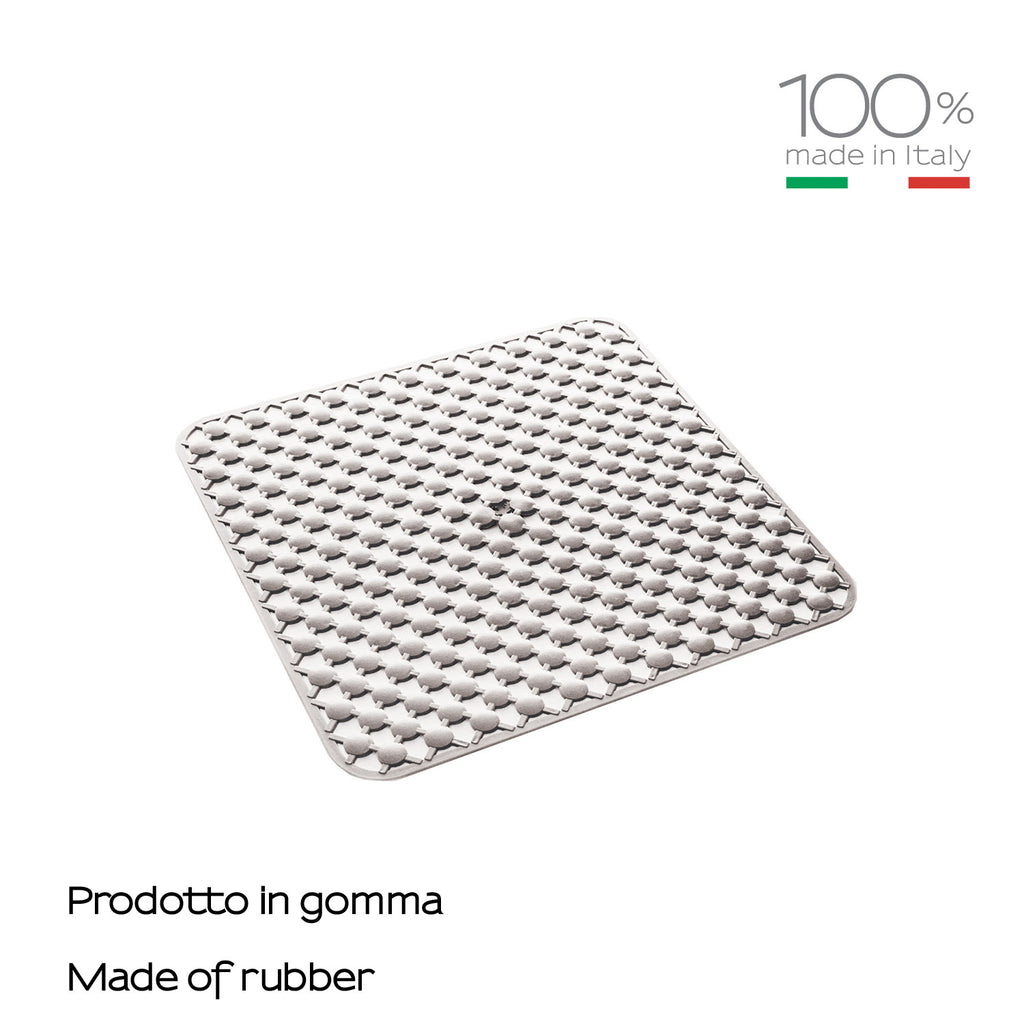 Tappeto antiscivolo doccia 53x53 in gomma modello Geo di Gedy - Bianco