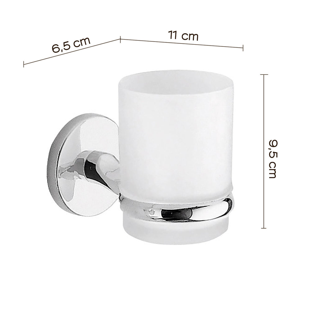 Portaspazzolini a muro Vermont Pro di Gedy - Cromato