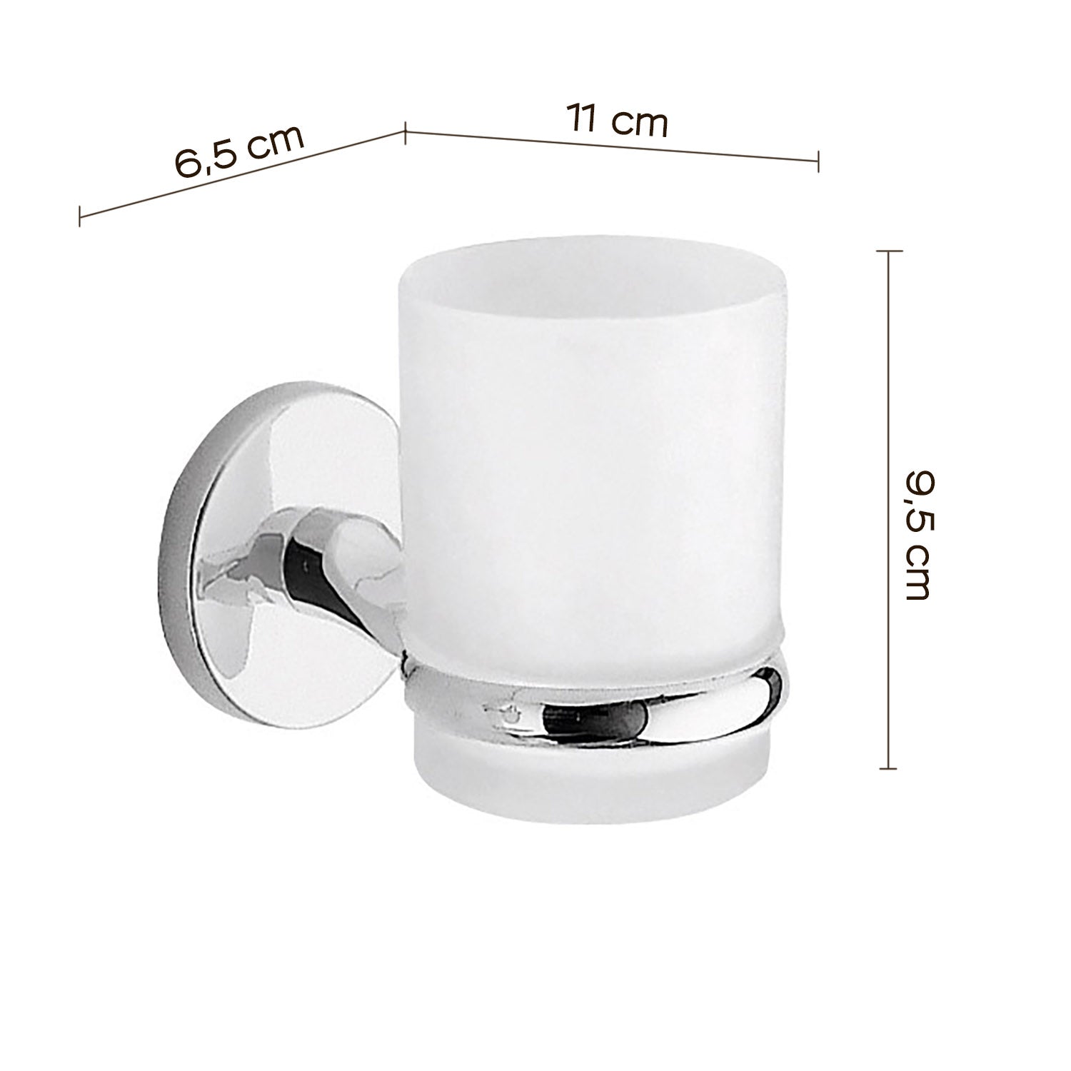 Portaspazzolini a muro Vermont Pro di Gedy - Cromato