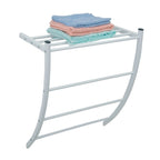 Portasciugamani e mensola da parete in Acciaio - Bianco