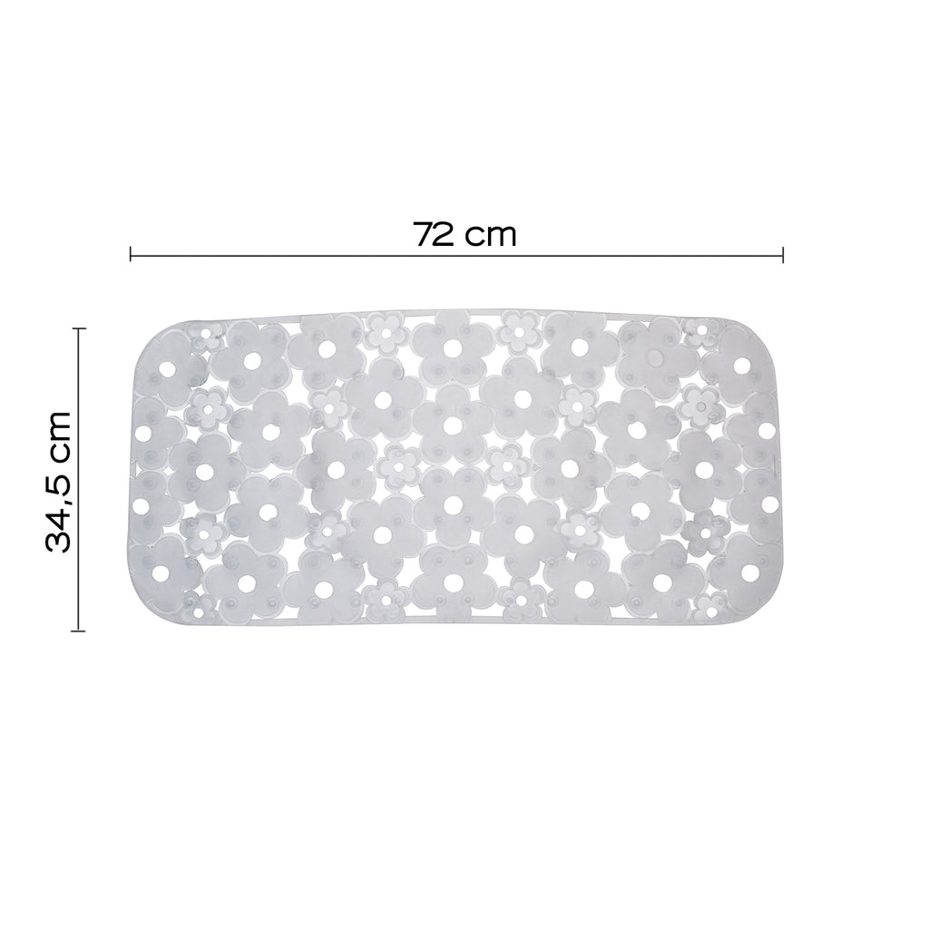 Tappeto antiscivolo vasca 73x35 in PVC modello Margherita di Gedy - Trasparente