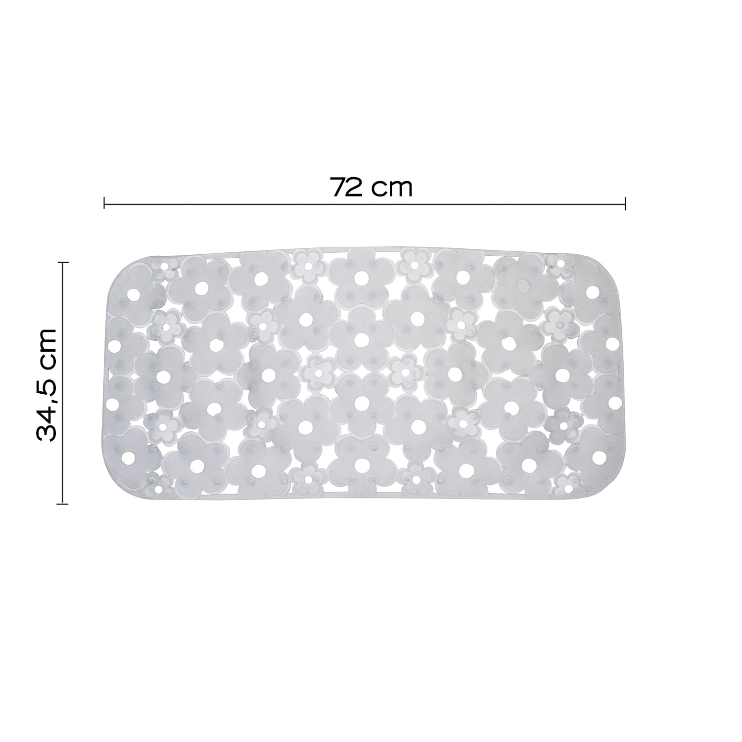 Tappeto antiscivolo vasca 73x35 in PVC modello Margherita di Gedy - Trasparente
