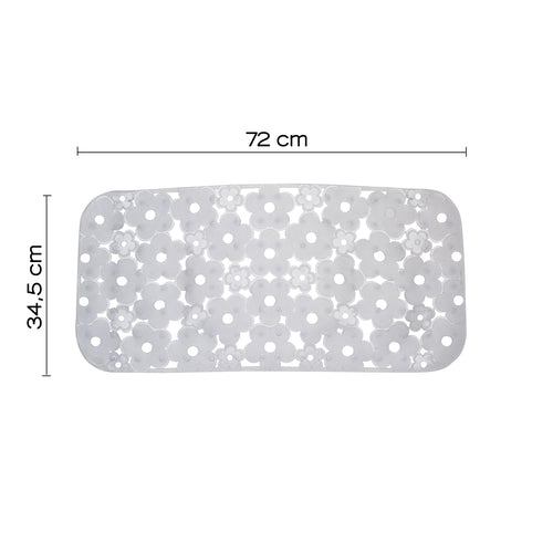 Tappeto antiscivolo vasca 73x35 in PVC modello Margherita di Gedy - Trasparente