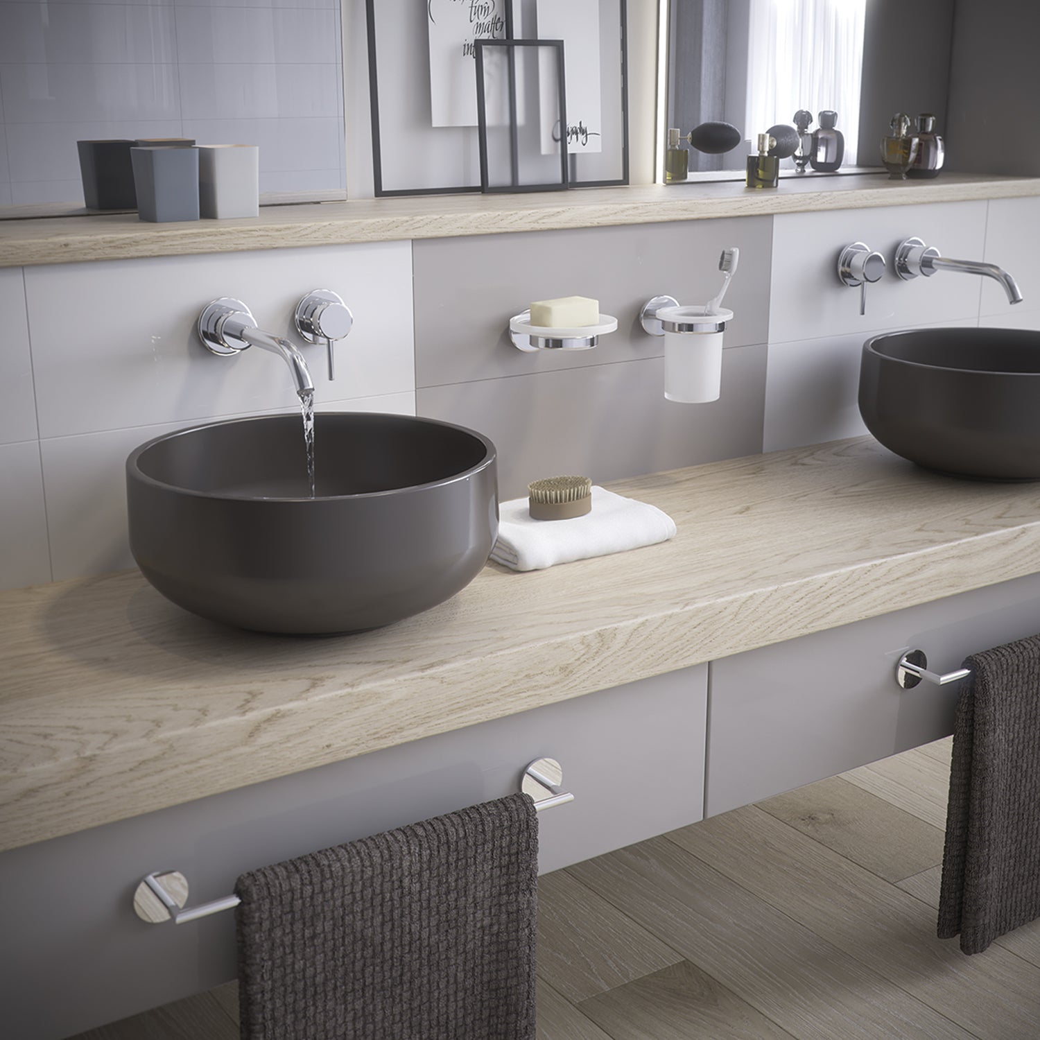 Portasalviette a muro 36 cm Gedy serie Gea - Cromato