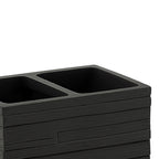 Portaspazzolini da appoggio in resina Gedy serie Quadrotto - Nero