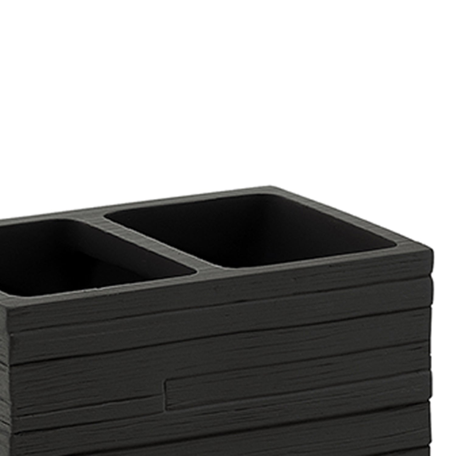 Portaspazzolini da appoggio in resina Gedy serie Quadrotto - Nero