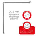 Asta doccia angolare 80x80 cm di Gedy - Alluminio Anodizzato