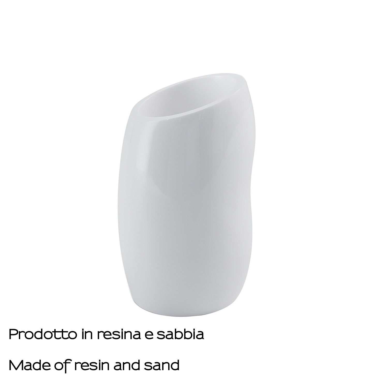 Portaspazzolini da appoggio Gedy serie Iside - Bianco Lucido