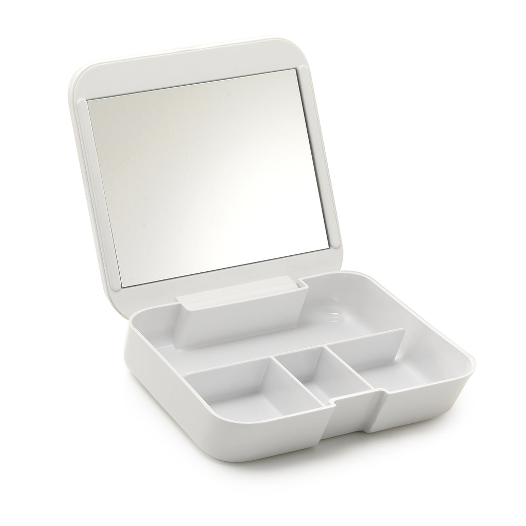 Organizer con specchio da appoggio Gedy serie Seventy - Bianco